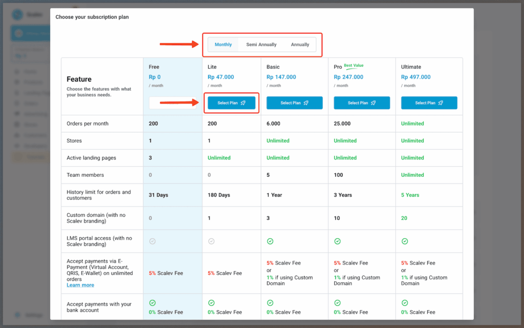 Upgrade paket scalev 2