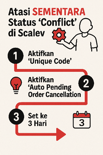 Cara mengatasi sementara status pembayaran yang sering %22conflict%22 (angka unik, integrasi dengan moota).