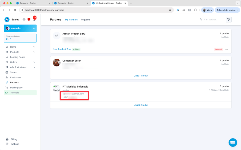 Kontak partnership